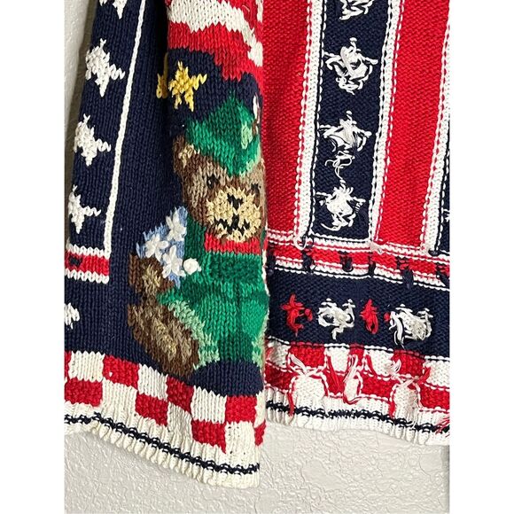 Signature By Northern Isles American 4th Of July Hand Knit Sweater Vest M - Picture 5 of 8